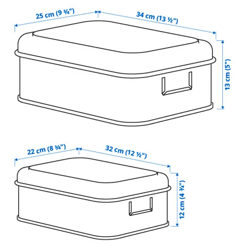 IKEA PLOGFÅRA ПЛОГФОРА, коробка д / зберігання з кришкою 2шт, світло-бежевий 105.432.14 фото №6