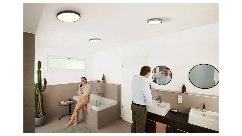 BRW Светодиодный плафон для ванной комнаты Smart Wifi Orbis с диммером белый и черный 085974 фото №3