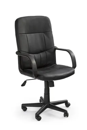 Кресло компьютерное офисное вращающееся HALMAR DENZEL черное, экокожа фото