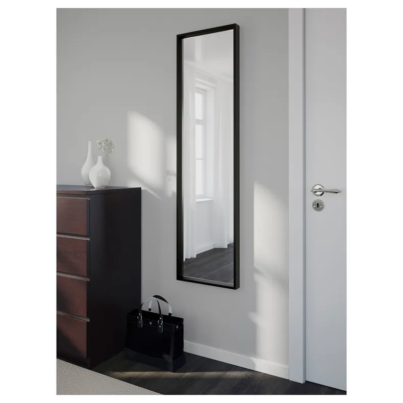 IKEA NISSEDAL НИССЕДАЛЬ, зеркало, черный, 40x150 см 303.203.21 фото №6