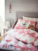 IKEA BUSENKEL БУСЕНКЕЛЬ, пододеяльник и наволочка, Рисунок балерины розовый / белый, 150x200 / 50x60 см 905.178.43 фото thumb №5