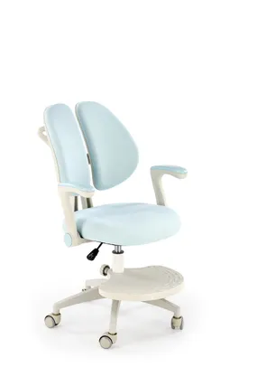 Кресло компьютерное офисное вращающееся HALMAR PANCO, белый/голубой фото
