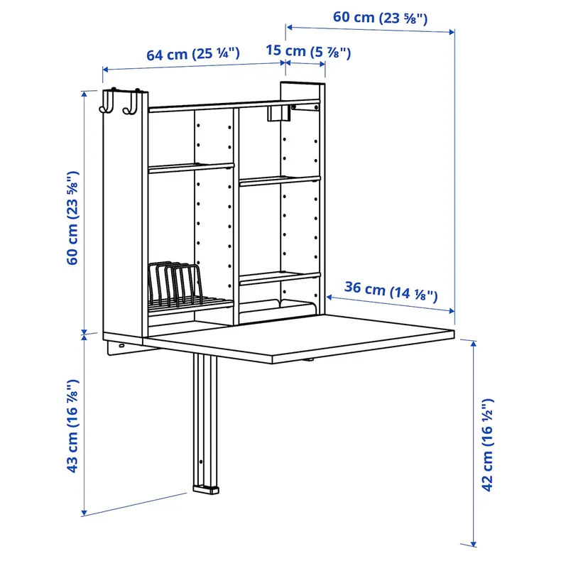 IKEA NORBERG НОРБЕРГ / FRANKLIN ФРАНКЛІН, стіл+2 стільці, білий / чорний 494.808.47 фото №11