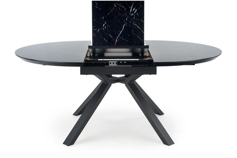 Стол складной HALMAR VERTIGO 130-180x130 см, столешница - черный мрамор, ножки - черные фото №13