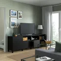 IKEA BESTÅ БЕСТО, тумба для телевізора з дверц й шухл, чорно-коричневий/ЛАППВІКЕН/СТУББ чорно-коричневий, 240x42x74 см 992.975.11 фото thumb №2