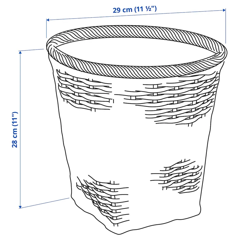 IKEA TRUMMIS ТРУММИС, корзина для бумаг, ротанг ручной работы 505.008.30 фото №5