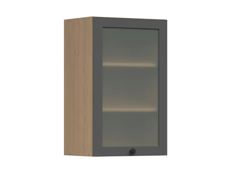 BRW Кухонный верхний шкаф Semi Line 45 см с витриной графит, графит SA_G_45/72_FV-DARV/GF фото №2