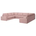 IKEA KIVIK КІВІК, диван U-подібної форми, 7-місний, Гарматний світло-рожевий 495.277.17 фото thumb №1