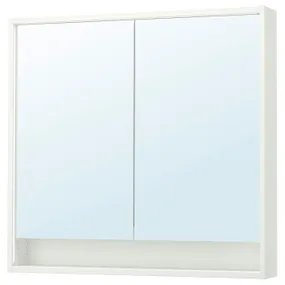IKEA FAXÄLVEN ФАКСЕЛЬВЕН, дзеркальна шафа з вбуд підсвіткою, білий, 100x15x95 см 195.167.15 фото