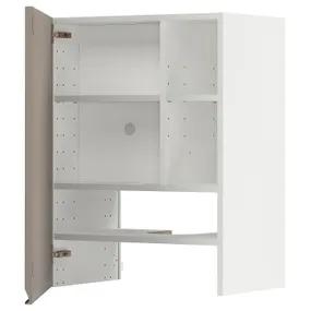 IKEA METOD МЕТОД, настінн шаф д / витяжки з полиц / дверц, білий / Upplöv матовий темно-бежевий, 60x80 см 395.044.72 фото