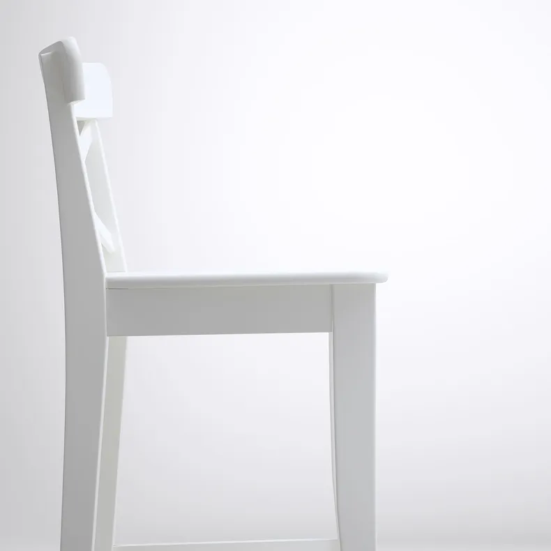 IKEA INGOLF ІНГОЛЬФ, барний стілець зі спинкою, білий, 63 см 101.226.47 фото №4
