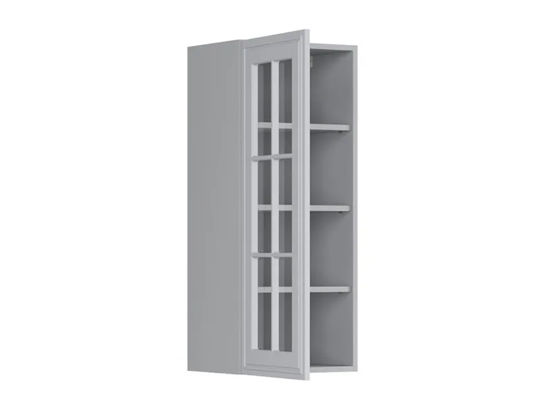 BRW Верхний кухонный шкаф Верди 40 см левый с дисплеем светло-серый матовый, греноловый серый/светло-серый матовый FL_G_40/95_LV-SZG/JSZM фото №3