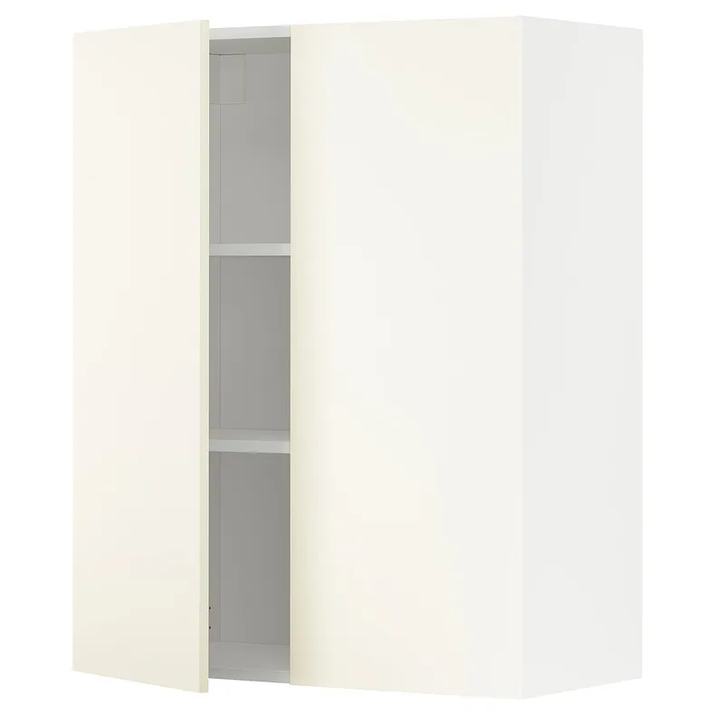 IKEA METOD МЕТОД, навесной шкаф с полками / 2дверцы, белый / Вальстена белый, 80x100 см 195.072.64 фото №1