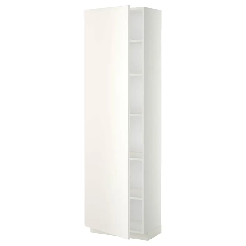 IKEA METOD МЕТОД, высокий шкаф с полками, белый / белый, 60x37x200 см 494.589.12 фото №1