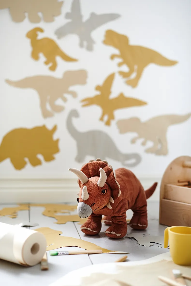 IKEA JÄTTELIK ЄТТЕЛІК, іграшка м’яка, динозавр/трицератопс, 46 см 604.711.77 фото №4