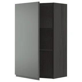 IKEA METOD МЕТОД, шафа навісна із полицями, чорний / Voxtorp темно-сірий, 60x100 см 494.574.13 фото